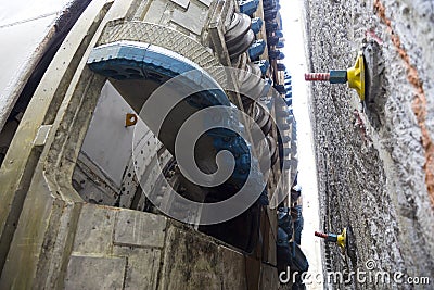 Subway drilling machine blades Stock Photo