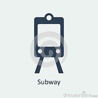 Subway icon. Silhouette vector icon. Vector Illustration