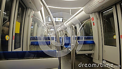 Subway Munich, articulate train interior Editorial Stock Photo
