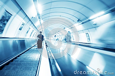 Subway stairs. Motion Stock Photo