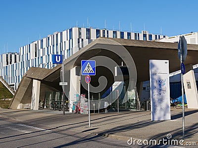 Subway Station of Garching research center, Munich, March 2020 Editorial Stock Photo