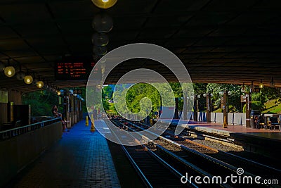Subway station platform Stock Photo