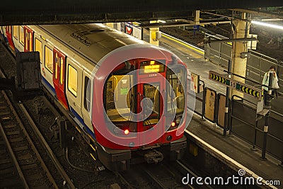 Subway Train Circle Line, London, UK Editorial Stock Photo
