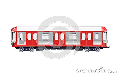 Subway train 3d side Cartoon Illustration