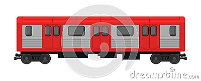 Subway train illustration, tube station flat train icon. Underground metro vector Vector Illustration