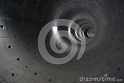 Subway tunnel under construction Stock Photo