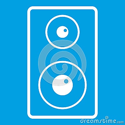 Subwoofer icon white Vector Illustration