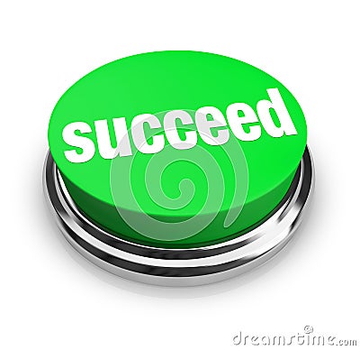 Succeed - Green Button Stock Photo