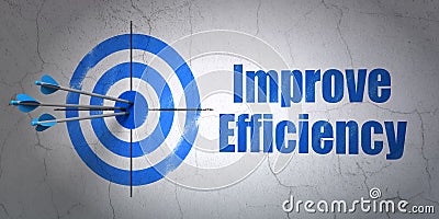 Business concept: target and Improve Efficiency on wall background Stock Photo