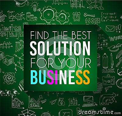 Success in Business conceptual background with a squared panel Vector Illustration
