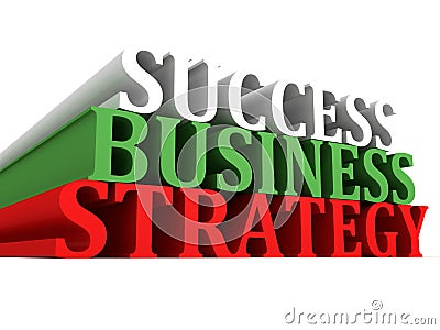 Success business strategy text on white Stock Photo