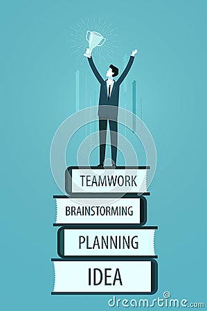 Success in business. Winning, achievement concept. Infographics vector illustration Vector Illustration