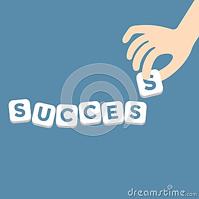 Success concept with the final piece alphabe Vector Illustration