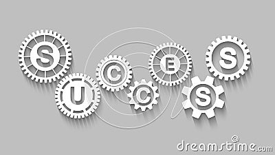 Success concept with gears Vector Illustration