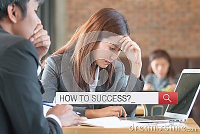 Success concept. How to success with your Boss. feeling unwell suffering from headache Stock Photo