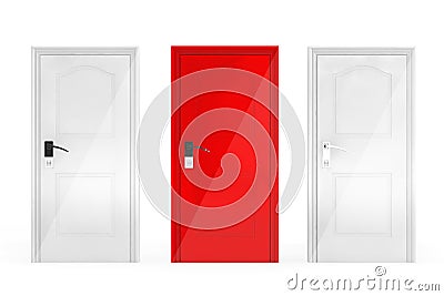 Success Concept. Three Doors Stock Photo