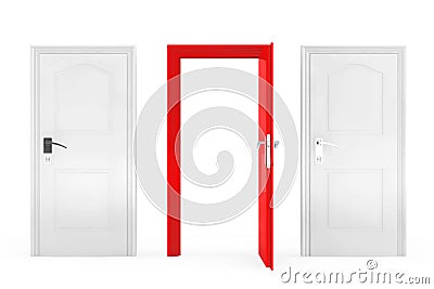 Success Concept. Three Doors Stock Photo