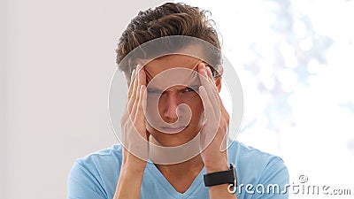 Success, Excited young Man Overwhelmed by Results Stock Photo