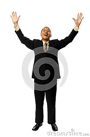 Success Fullbody Business Man Stock Photo