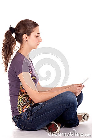Success girl on a laptop Stock Photo