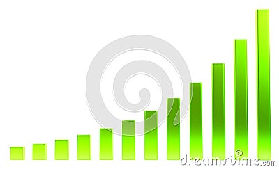 Success: green diagram or chart Stock Photo