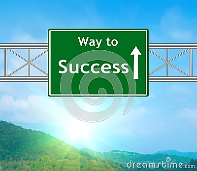 Success Green Road Sign Stock Photo