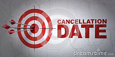 Law concept: target and Cancellation Date on wall background Stock Photo