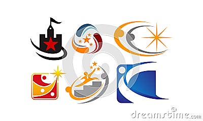 Success Life Coaching Logo Set Vector Illustration