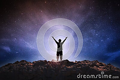 Success man on space Stock Photo