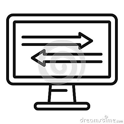 Success online market icon, outline style Vector Illustration