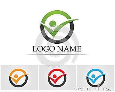 Success people business star logo and symbols Vector Illustration