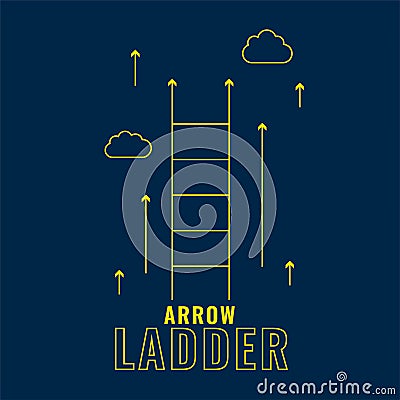 Success and progress concept with arrow ladder and cloud design vector illustration Vector Illustration