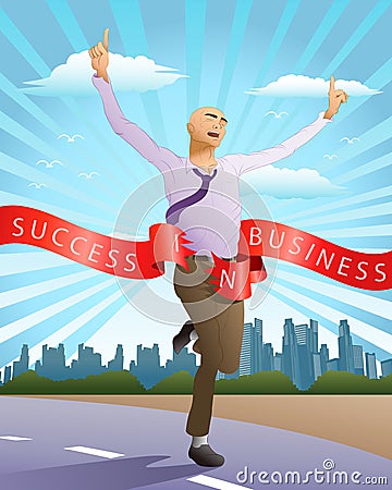 Success running businessman Stock Photo