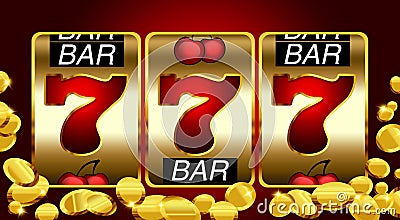 777 - Success in the Slot Machine Cartoon Illustration