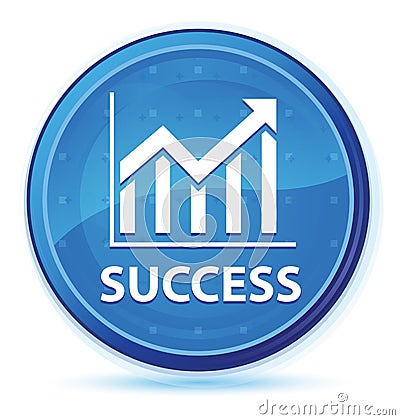 Success (statistics icon) midnight blue prime round button Vector Illustration