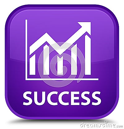 Success (statistics icon) special purple square button Cartoon Illustration