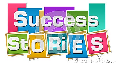 Success Stories Colorful Squares Stripes Stock Photo