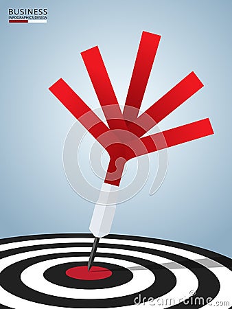 Success target. Dart target success business concept. Can be used for workflow layout, banner, diagram, web design Vector Illustration