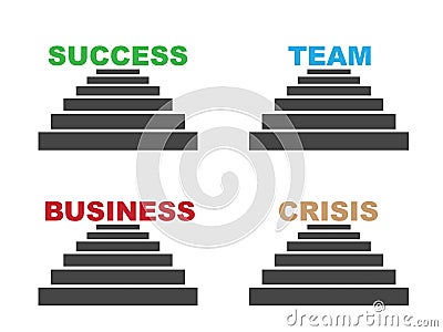 Success team business crisis Vector Illustration