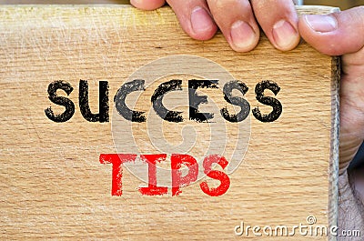 Success tips text concept Stock Photo