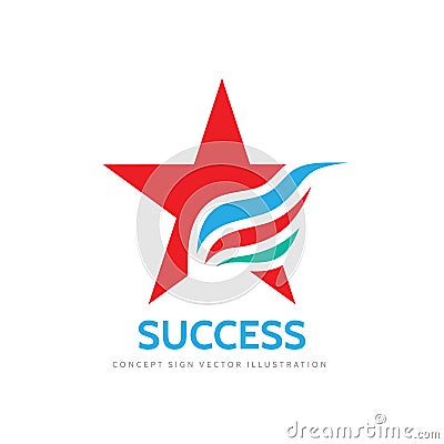 Success - vector logo concept illustration. Abstract leadership symbol. Winner icon. Decorative design element. Vector Illustration