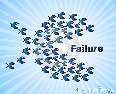 Success Versus Failure Fish Depicting Improvement And Progress Against Crisis - 3d Illustration Stock Photo