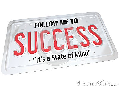Success Word on License Plate Stock Photo