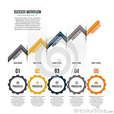 Success Workflow Infographic Vector Illustration