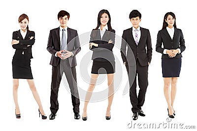 Successful asian young business team standing together Stock Photo