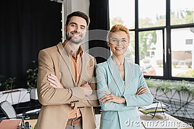 successful business colleagues in stylish suits Stock Photo