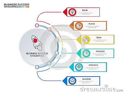 Successful business concept circle infographic template. Vector Illustration