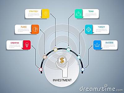 Successful business concept circle infographic template. Infographics with icons and elements Vector Illustration