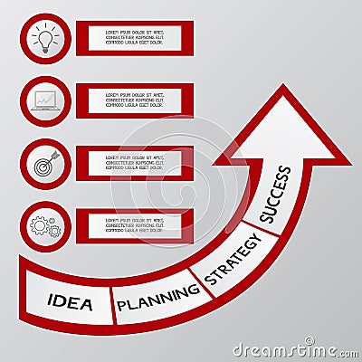 Successful business concept infographic template. Can be used for workflow layout, diagram web design, infographics. Vector Illustration