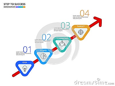 Successful business concept infographic template. Infographics with icons and elements. Can be used for workflow layout, diagram Vector Illustration